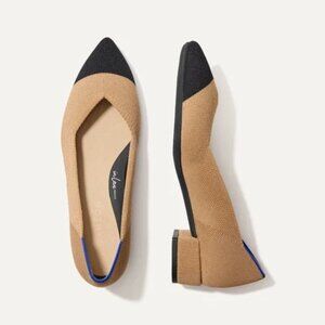 Rothy's Tan and Black Flats